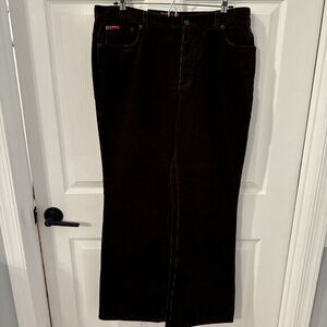 Chaps chocolate brown 14 Soft Corduroy  High Rise Straight Leg Women's Pants $49